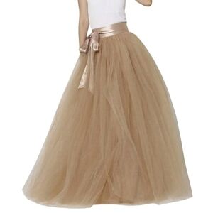 Peach Tulle Maxi Skirt